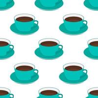 Seamless Pattern Background with Cup of Coffee. Vector Illustration