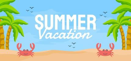 Summer banner template vector illustration for social media