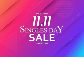 November 11 Singles Day Sale. Vector Illustration