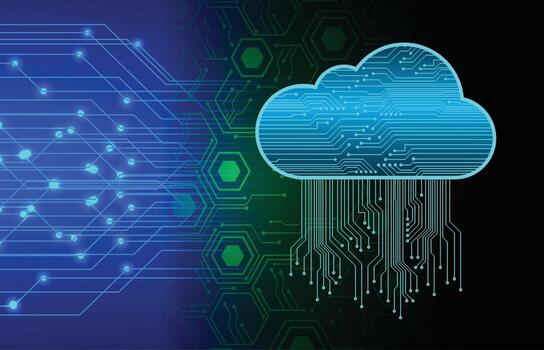 cloud computing circuit future technology concept background vector