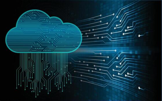 cloud computing circuit future technology concept background vector