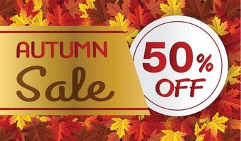 autumn maple leaf background banner vector