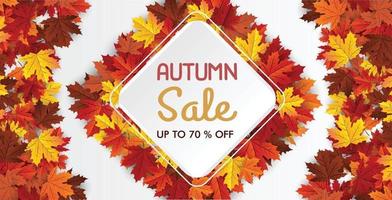 autumn maple leaf background banner vector