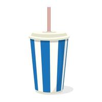 soda drink with straw vector