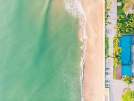 Aerial view of beach and sea photo