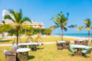 Abstract blur and defocused outdoor restaurant on the beach and sea photo