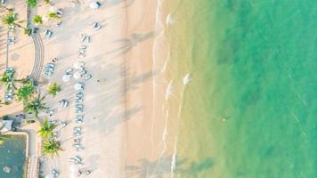 Aerial view of beach and sea photo