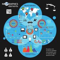 Info graphics world statistics vector