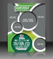 diseño de folleto de torneo de golf vector
