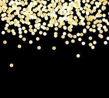 Abstract gold glitter background with polka dot confetti.  Vector illustration