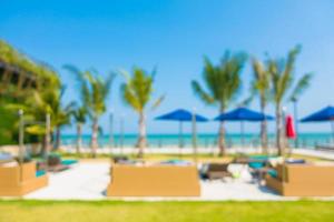 Abstract blur and defocused outdoor restaurant on the beach and sea photo