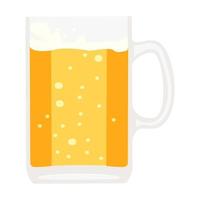 Cartoon vector illustration isolated object cool drink beer with bubble and glass cup