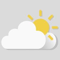 Isolated vector object weather icon Sunny, partly cloudy