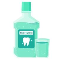 Vector isolated object illustration oral dental care mouthwash liquid