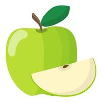 vector objeto aislado ilustración fruta manzana verde