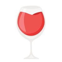 Cartoon vector illustration isolated object red champagne wine glass