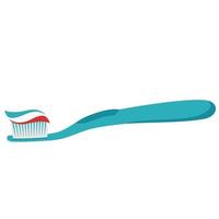 vector objeto aislado ilustración cuidado dental oral cepillo de dientes y pasta de dientes