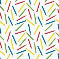 Seamless pattern of colored pencils on a white background. vector