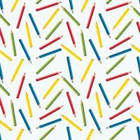 Seamless pattern of colored pencils on a white background. vector