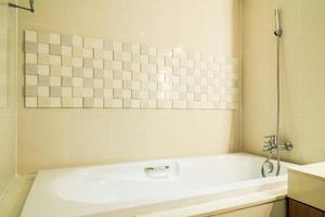 White sink and faucet and bathtub decoration in bathroom photo