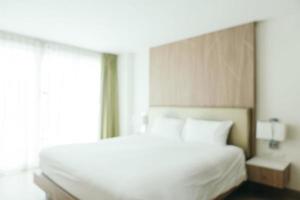 Abstract blur defocused hotel bedroom interior photo