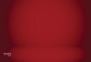 Empty red color studio room background vector