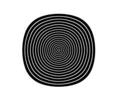 Concentric circle element. Black and white color ring. Abstract  vector illustration for sound wave, Monochrome graphic.