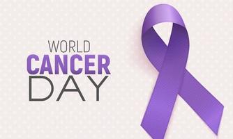 World Cancer Day concept with Lavender Ribbon. Vector illustration.