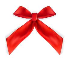 Design Product Red Ribbon and Bow. 3D Realistic Vector Illustration