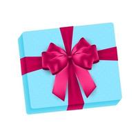 Gift Box with Bow Vector Illustration