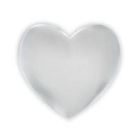 Naturalistic colorful 3D silver heart on a white background. Vector Illustration