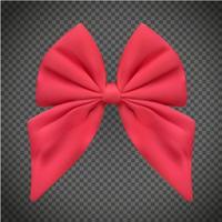 Design Product Red Ribbon and Bow. 3D Realistic Vector Illustration