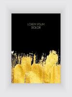 Plantillas de diseño en negro y dorado para folletos y pancartas. Ilustración de vector de fondo abstracto dorado