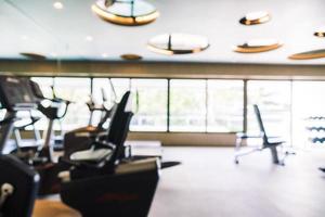 Abstract blur gym and fitness room interior photo