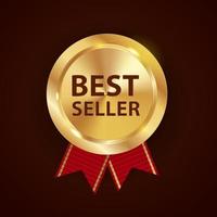 Gold Label Best Seller. Vector Illustration