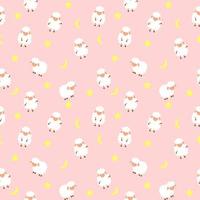 Cute little sheep Seamless Pattern Background. vector illustration.