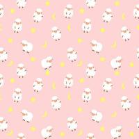 Cute little sheep Seamless Pattern Background. vector illustration.