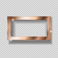 Gold Paint Glittering Textured Frame on Transparent Background. Vector Illustration