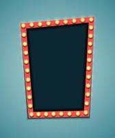 Vintage 3d light retro frame. Vector Illustration