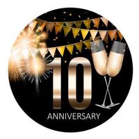 10 Anniversary emblem template design background. Vector Illustration