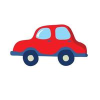 little cute vintage small car side view. Humor sticker design. vector illustration