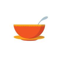 soup bowl flat design  vector illustration