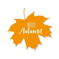 Shiny Hello Autumn Natural Leaves Background. Vector Illustration