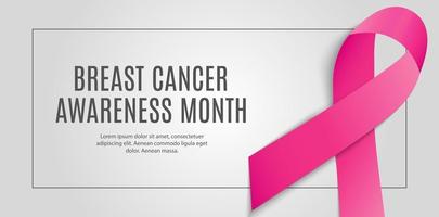 Breast Cancer Awareness Month Pink Ribbon Background Vector Illustration