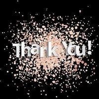 Paper art of thank you  lettering background. Vector Illustration