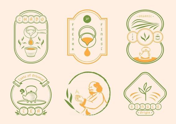 Chinese tea with classic badge style