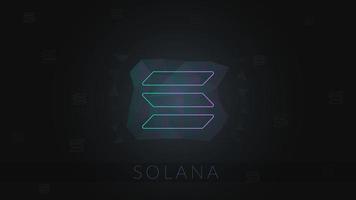 Solana cryptocurrency polygonal background. vector