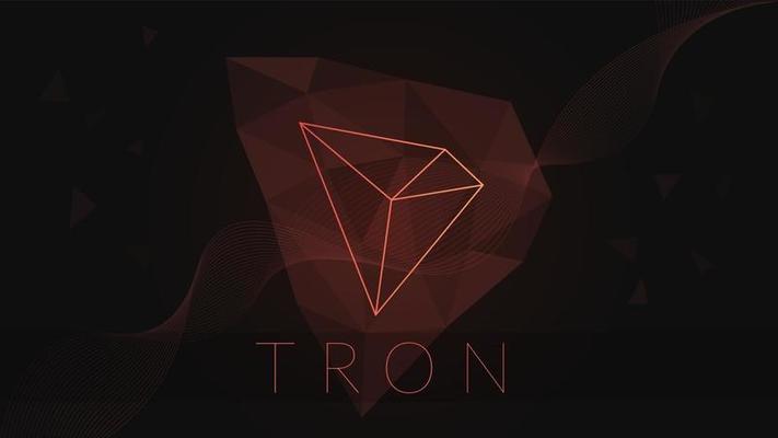 Tron cryptocurrency polygonal background.