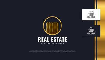 Luxury Gold Real Estate Logo Design. Construction, Architecture or Building Logo Design Template vector