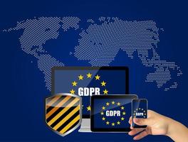 GDPR - General Data Protection Regulation Background. Vector Illustration